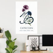 Poster Capricorne Zodiac Star Sign Art (Bureau à domicile)