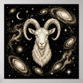 Poster Capricorne Zodiaque Céleste Astrologie (Devant)