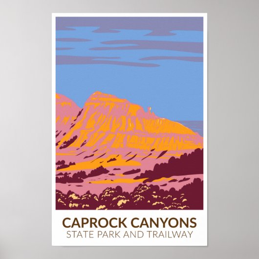Poster Caprock Canyons State Park et Trail Texas (Devant)