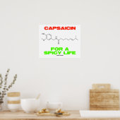 Poster Capsaicine Pour Une Vie Épicée Structure Chimique (Cuisine)