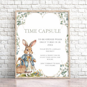 Poster Capsule d'anniversaire de la petite fille Bunny