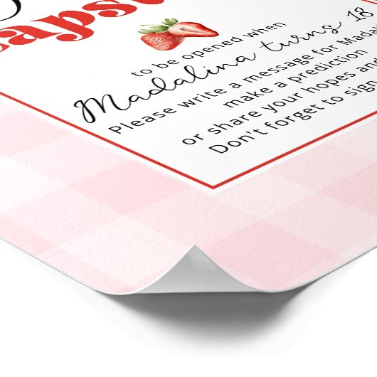 Poster Capsule de premier anniversaire de fraise (Coin)