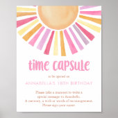 Poster Capsule de temps Boho sunshine sun girls 1er anniv (Devant)