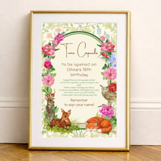 Poster Capsule florale de temps sauvage de la forêt