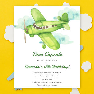 Poster Capsule horaire de l'avion 1er anniversaire neutre