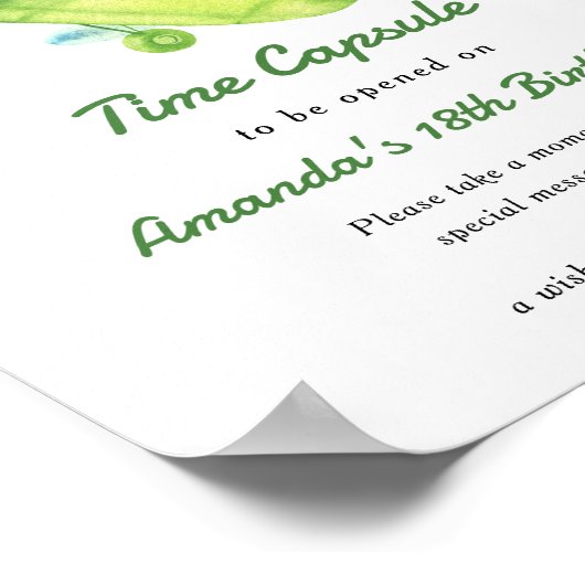 Poster Capsule horaire de l'avion 1er anniversaire neutre (Coin)