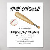 Poster Capsule temporel de baseball 1er anniversaire (Devant)
