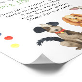 Poster Capsule temporel de chien à l'aquarelle 1er annive (Coin)