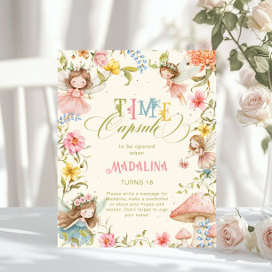 Poster Capsule Temporel Fée Anniversaire Fleur Sauvage Lu