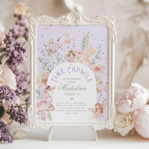 Poster Capsule Temporel Fée Anniversaire Violet Fantaisis