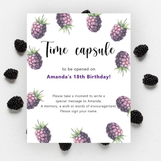 Poster Capsule Temporel Mûres 1er anniversaire