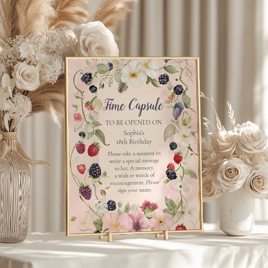 Poster Capsule Temporel Strawberry Berry Premier 1er Ann