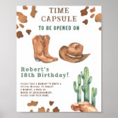 Poster Capsule temporel Western Cowboy 1er anniversaire (Devant)