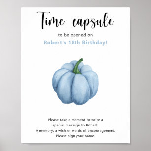 Poster Capsule temporelle Blue Pumpkin 1er anniversaire