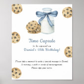 Poster Capsule temporelle cookie et lait 1er anniversaire (Devant)