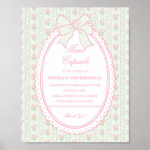 Poster Capsule Temporelle de Jeu Floral Fancy Vintage Ver