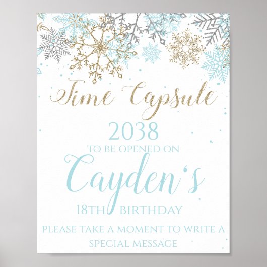 Poster Capsule Temporelle de Winter ONEderland Signe Bleu (Devant)