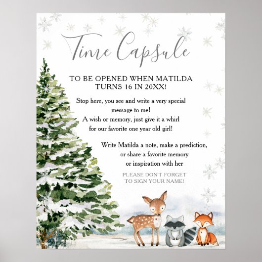 Poster Capsule Temporelle Evergreen Animal Winter Onederl (Devant)