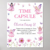 Poster Capsule Temporelle Fée Fleurie Papillon Anniversai (Devant)