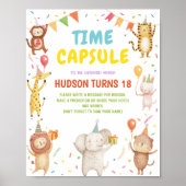 Poster Capsule Temporelle Fête d'Anniversaire Animaux de (Devant)