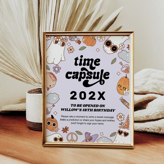 Poster Capsule Temporelle Groovy Épouvantable Anniversair