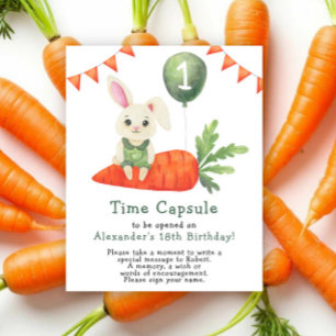 Poster Capsule temporelle lapin 1er anniversaire