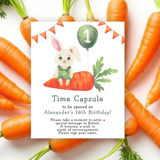Poster Capsule temporelle lapin 1er anniversaire