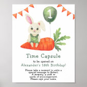 Poster Capsule temporelle lapin 1er anniversaire (Devant)