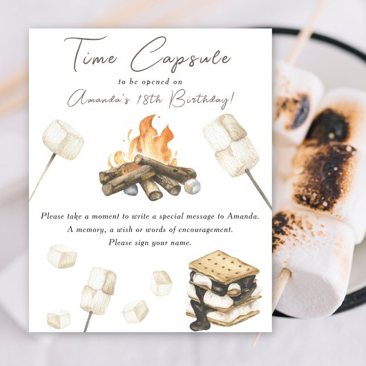 Poster Capsule temporelle S'more pour le 1er anniversaire