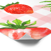 Poster Capsule temps | Fraise rose En vichy Anniversaire (Coin)