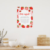 Poster Capsule temps | Fraise rose En vichy Anniversaire (Cuisine)