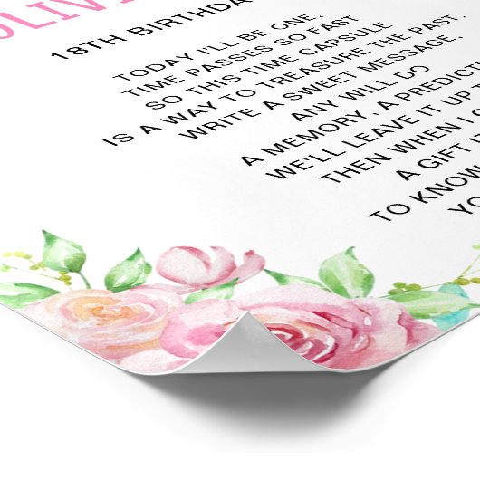 Poster Capsule temps Peter lapin | 1er anniversaire rose (Coin)