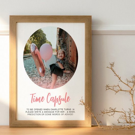 Poster Capsule temps photo rose moderne