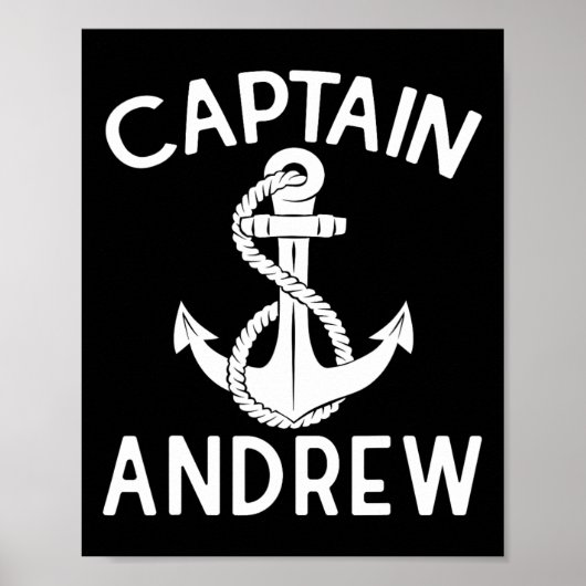 Poster Captain Andrew Boating Boat Yacht Ship Anchor  (Devant)