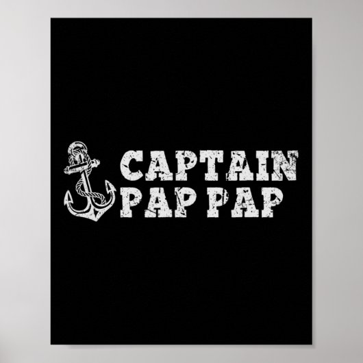 Poster Captain Pap-pap Sailing Boating Pappap Boat Anchor (Devant)