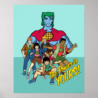 Poster Captain Planet Group Graphic - La Puissance Est À 