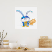 Poster Captain Snowball|cadeau pour amateur de lapin (Cuisine)