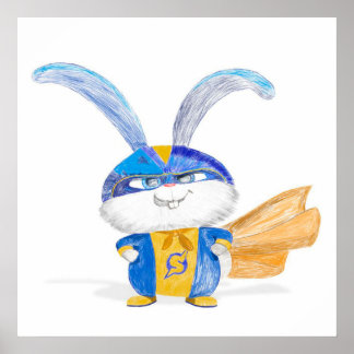 Poster Captain Snowball|cadeau pour amateur de lapin