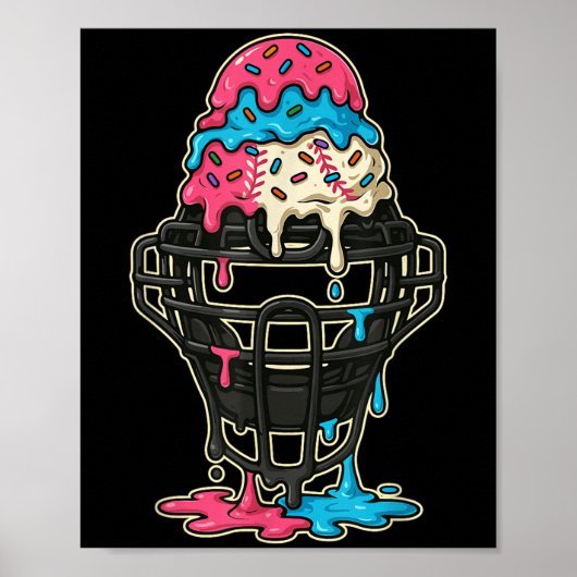 Poster Capteur de baseball Masque glace Cream Driam Garço (Devant)