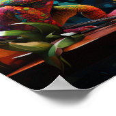 Poster Captivant Chameleon Boisson : Cubism 8K High Poste (Coin)