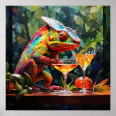 Poster Captivant Chameleon Boisson : Cubism 8K High Poste (Devant)