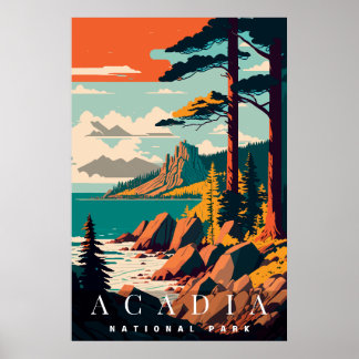 Poster captivant du parc national Acadia