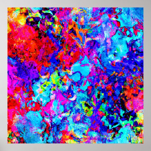 Poster Captivation des jeux de couleurs du Motif Abstrait (Devant)