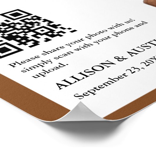 Poster Capture amour QR code Western cowboy bottes mariag (Coin)