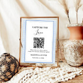 Poster Capture amour QR codeDusty mariage bleu