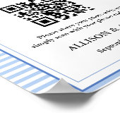 Poster Capture amour QR codeDusty mariage bleu (Coin)