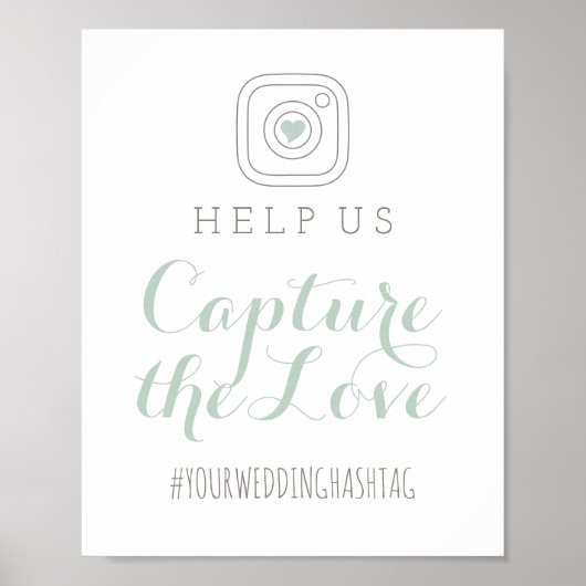 Poster Capture de l'amour Signe de hashtag de mariage Min (Devant)