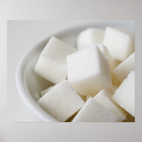 Capture de studio de cubes de sucre dans un bol