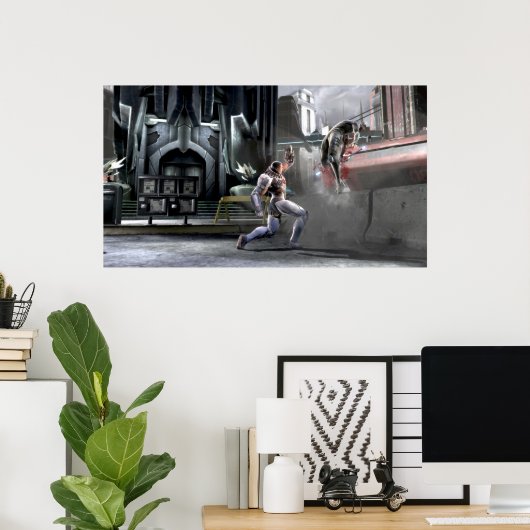 Poster Capture d'écran : Cyborg vs Nightwing (Bureau à domicile)