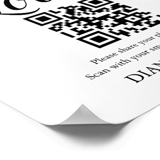 Poster Capture moderne Le code QR Love Mariage Signal (Coin)